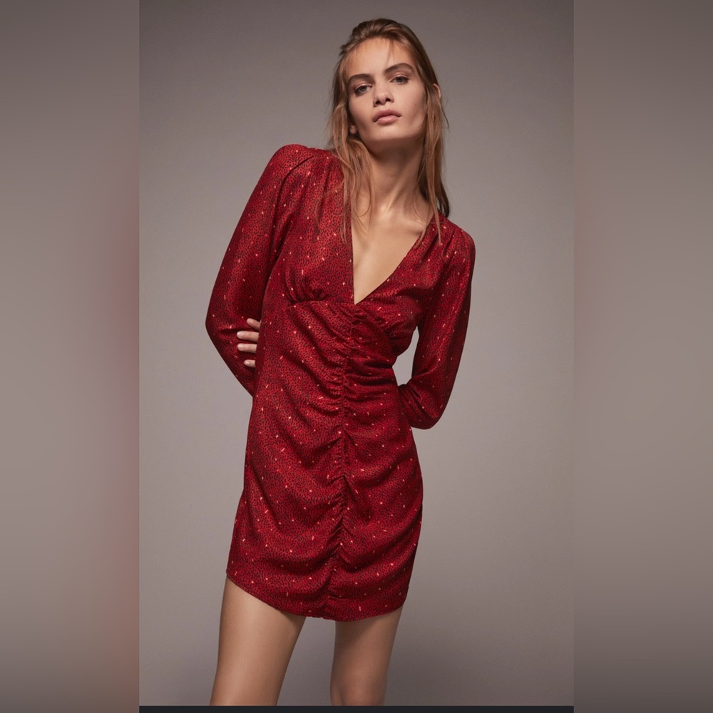 Zara long sleeve patterned dress
